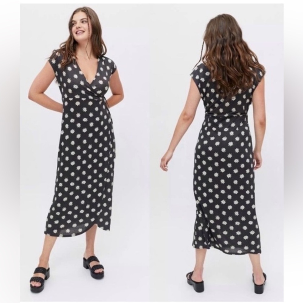 Urban Outfitters Floral Midi Wrap Dress